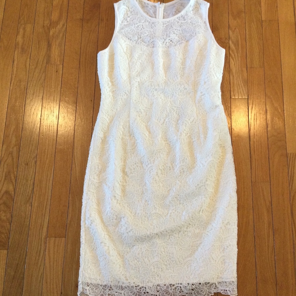 White House Black Market Lace Sheath Dress Size 10